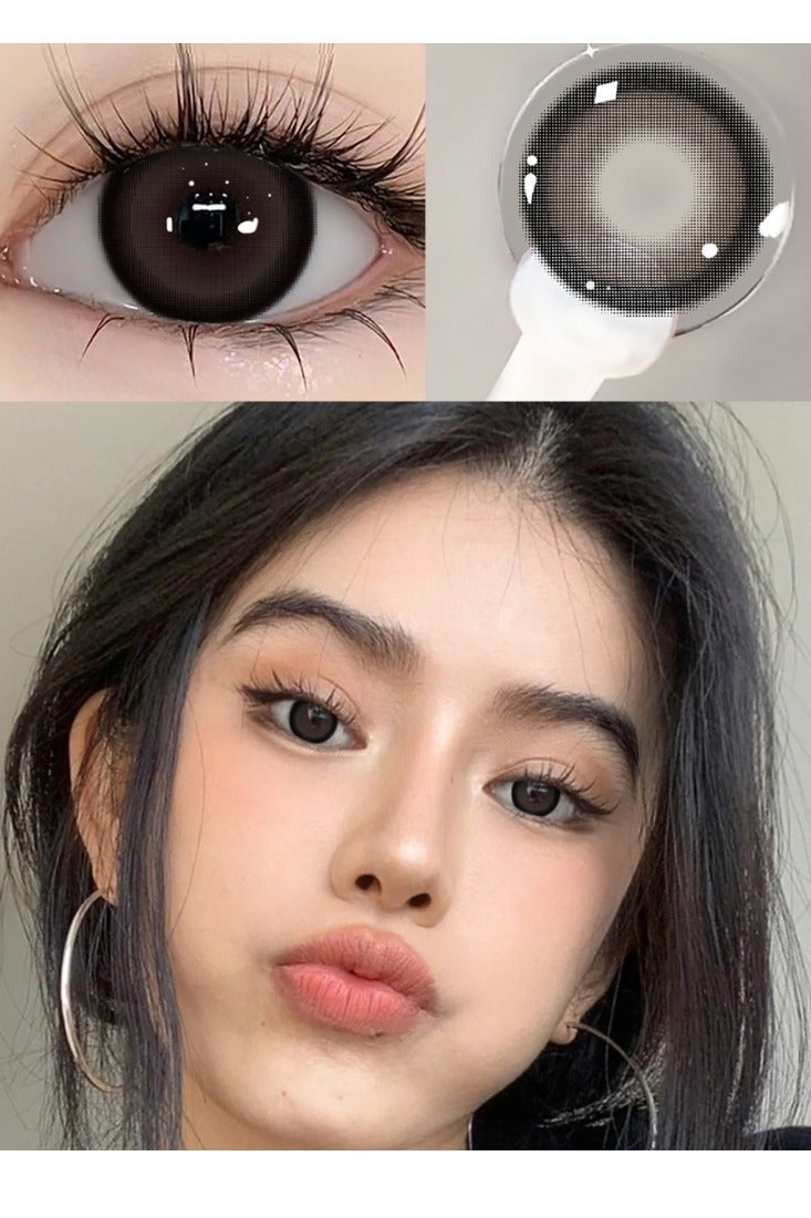 UYAAI Natural Black Lenses Yearly Colored Contact Lenses, Unisex Cosmetic Contact Lenses, Hot Sale Fashion Lenses, 42% Water - Image 1